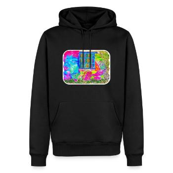 Carthagène Colombie Aquarelle Sketch Illustration - Sweat à capuche Premium bio Homme - noir - Devant - Nico (187cm)