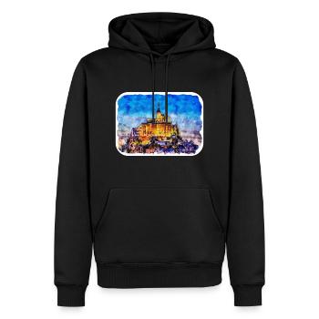Frankreich Aquarell Skizze handgezeichnete Illustration - Männer Premium Bio Hoodie - Schwarz - Vorne - Nico (187cm)