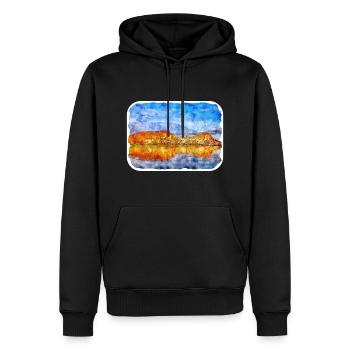 Australie Aquarelle Esquisse Dessinée à la Main Peinture - Sweat à capuche Premium bio Homme - noir - Devant - Nico (187cm)