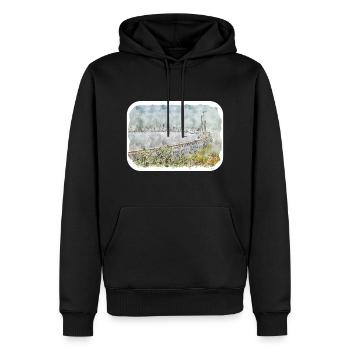 Mumbai Indien Aquarell Skizze Malerei Zeichnung - Männer Premium Bio Hoodie - Schwarz - Vorne - Nico (187cm)
