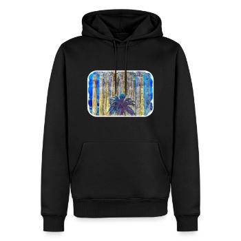 Athènes Grèce Aquarelle Sketch Illustration - Sweat à capuche Premium bio Homme - noir - Devant - Nico (187cm)