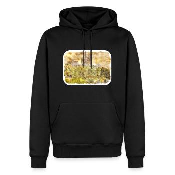 Allemagne croquis aquarelle illustration dessinée à la main - Sweat à capuche Premium bio Homme - noir - Devant - Nico (187cm)