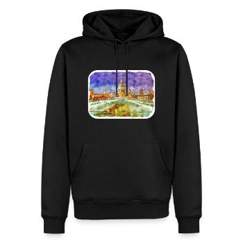 Uk Landmark Watercolor Sketch Painting Illustratio - Men’s Premium Organic Hoodie - black - Front - Nico (187cm)