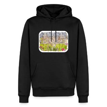 Frankreich Aquarell Skizze handgezeichnete Illustration - Männer Premium Bio Hoodie - Schwarz - Vorne - Nico (187cm)
