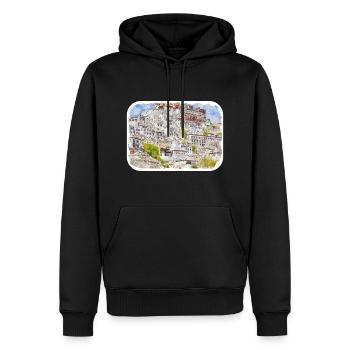 India Landmark Watercolor Sketch Paint Illustratio - Men’s Premium Organic Hoodie - black - Front - Nico (187cm)