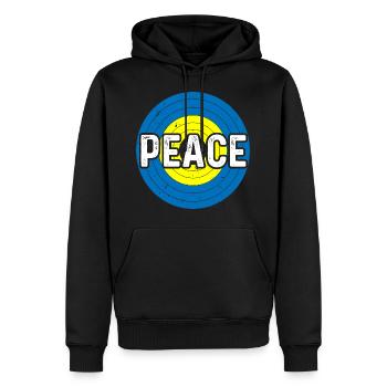 Peace Regenbogen Kreis Frieden Freiheit Liebe - Männer Premium Bio Hoodie - Schwarz - Vorne - Nico (187cm)
