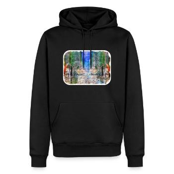 Chicago USA Aquarell Skizze gezeichnete Illustration - Männer Premium Bio Hoodie - Schwarz - Vorne - Nico (187cm)