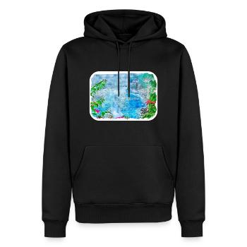 Indonésie Aquarelle Esquisse Dessinée à la Main Peinture - Sweat à capuche Premium bio Homme - noir - Devant - Nico (187cm)