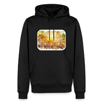 Rom Italien Aquarell Skizze Gemälde Illustration - Männer Premium Bio Hoodie - Schwarz - Vorne - Nico (187cm)