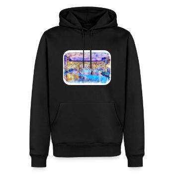 Florence Italie Italie Aquarelle Esquisse Peinture - Sweat à capuche Premium bio Homme - noir - Devant - Nico (187cm)