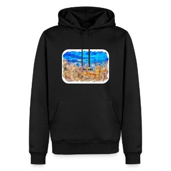 Cartagena Kolumbien Aquarell Skizze Gezeichnet Illustr - Männer Premium Bio Hoodie - Schwarz - Vorne - Nico (187cm)
