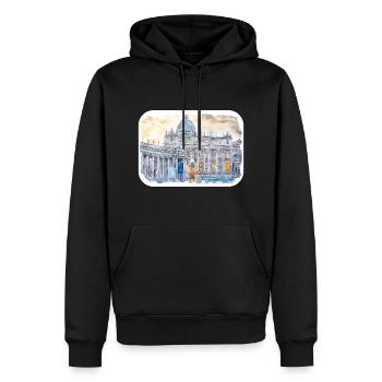 italie croquis aquarelle illustration dessinée à la main - Sweat à capuche Premium bio Homme - noir - Devant - Nico (187cm)