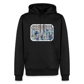 Chicago USA Aquarell Skizze gezeichnete Illustration - Männer Premium Bio Hoodie - Schwarz - Vorne - Nico (187cm)