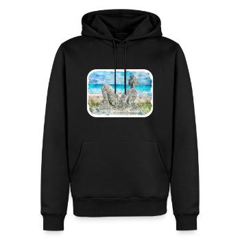 Mexique Aquarelle Esquisse Dessinée à la main Illustration - Sweat à capuche Premium bio Homme - noir - Devant - Nico (187cm)