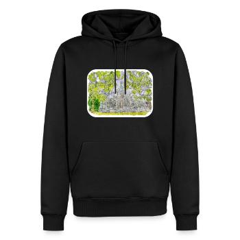 Canada Aquarelle Sketch Illustration dessinée à la main - Sweat à capuche Premium bio Homme - noir - Devant - Nico (187cm)