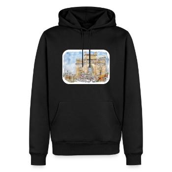 Mumbai Indien Aquarell Skizze gezeichnetes Gemälde - Männer Premium Bio Hoodie - Schwarz - Vorne - Nico (187cm)