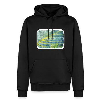 Indonésie Aquarelle Esquisse Dessinée à la Main Peinture - Sweat à capuche Premium bio Homme - noir - Devant - Nico (187cm)
