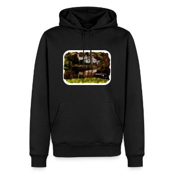 Irlande Royaume-Uni Aquarelle Esquisse Dessinée à la main Peinture - Sweat à capuche Premium bio Homme - noir - Devant - Nico (187cm)