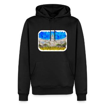St. Petersburg Russland Aquarellskizze gezeichnet Abbus - Männer Premium Bio Hoodie - Schwarz - Vorne - Nico (187cm)
