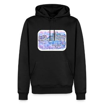 Canada Aquarelle Sketch Illustration dessinée à la main - Sweat à capuche Premium bio Homme - noir - Devant - Nico (187cm)