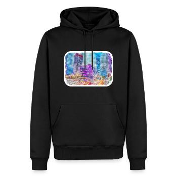 Esquisse d’aquarelle de Chine Illustration dessinée à la main - Sweat à capuche Premium bio Homme - noir - Devant - Nico (187cm)