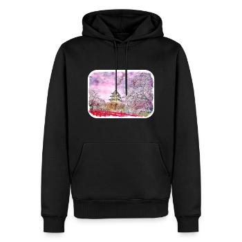 Japan Aquarellskizze Handgezeichnete Illustration - Männer Premium Bio Hoodie - Schwarz - Vorne - Nico (187cm)