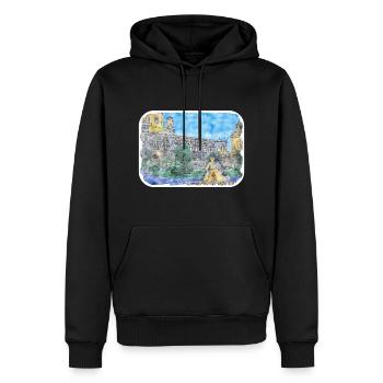 Vienne Autriche Aquarelle Esquisse Peinture - Sweat à capuche Premium bio Homme - noir - Devant - Nico (187cm)