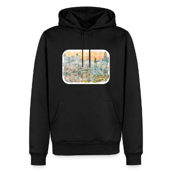 Rom Italien Aquarellskizze Gezeichnete Illustration - Männer Premium Bio Hoodie - Schwarz - Vorne - Nico (187cm)