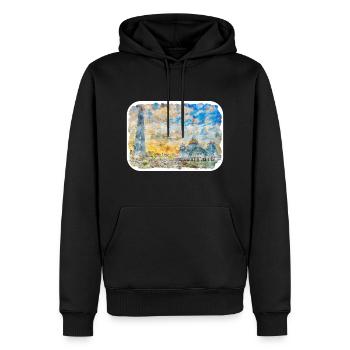 Malaisie Aquarelle Esquisse Dessinée à la Main Illustration - Sweat à capuche Premium bio Homme - noir - Devant - Nico (187cm)