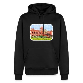 Dhaka Bangladesh Aquarelle Esquisse Dessinée Illustrat - Sweat à capuche Premium bio Homme - noir - Devant - Nico (187cm)