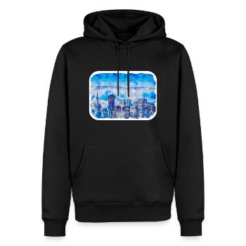San Francisco Usa Watercolor Sketch Painting - Men’s Premium Organic Hoodie - black - Front - Nico (187cm)