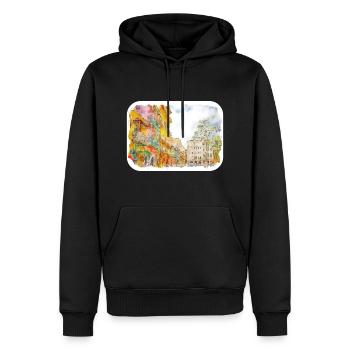 Cartagena Kolumbien Aquarell Skizze Gezeichnet Illustr - Männer Premium Bio Hoodie - Schwarz - Vorne - Nico (187cm)