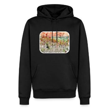 Angleterre Royaume-Uni Aquarelle Esquisse Dessinée à la main Peinture - Sweat à capuche Premium bio Homme - noir - Devant - Nico (187cm)