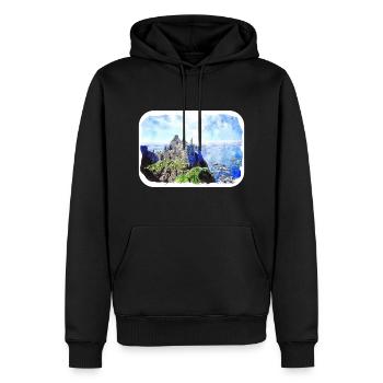 Irlande Royaume-Uni Aquarelle Esquisse Dessinée à la main Peinture - Sweat à capuche Premium bio Homme - noir - Devant - Nico (187cm)