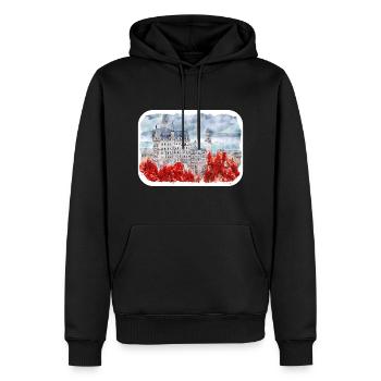 Allemagne Aquarelle Esquisse Dessinée à la main Illustration - Sweat à capuche Premium bio Homme - noir - Devant - Nico (187cm)