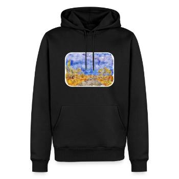 Australie Aquarelle Esquisse Dessinée à la Main Peinture - Sweat à capuche Premium bio Homme - noir - Devant - Nico (187cm)