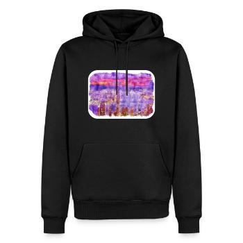 Hong Kong China Aquarell Skizze Zeichnung - Männer Premium Bio Hoodie - Schwarz - Vorne - Nico (187cm)