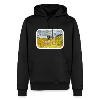 Allemagne Aquarelle Esquisse Dessinée à la main Illustration - Sweat à capuche Premium bio Homme - noir - Devant - Nico (187cm)