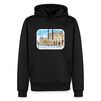 Vienne Autriche Aquarelle Esquisse Dessinée Illustratio - Sweat à capuche Premium bio Homme - noir - Devant - Nico (187cm)