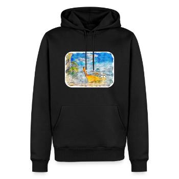 Thailand Aquarell Skizze Handgezeichnete Illustration - Männer Premium Bio Hoodie - Schwarz - Vorne - Nico (187cm)