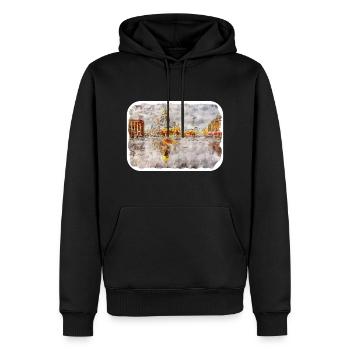 St. Petersburg Russland Aquarellskizze gezeichnet Abbus - Männer Premium Bio Hoodie - Schwarz - Vorne - Nico (187cm)