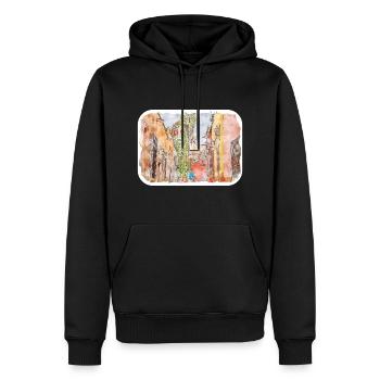 San Miguel De Allende Mexique Aquarelle Esquisse Dra - Sweat à capuche Premium bio Homme - noir - Devant - Nico (187cm)