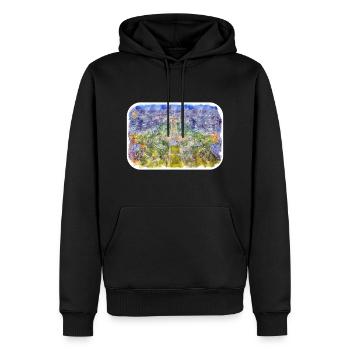 Frankreich Aquarell Handgezeichnete Skizze Illustration - Männer Premium Bio Hoodie - Schwarz - Vorne - Nico (187cm)