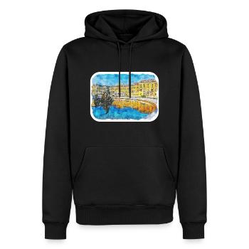 Vienne Autriche Aquarelle Esquisse Peinture - Sweat à capuche Premium bio Homme - noir - Devant - Nico (187cm)