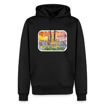 Malaisie Aquarelle Esquisse Dessinée à la Main Illustration - Sweat à capuche Premium bio Homme - noir - Devant - Nico (187cm)