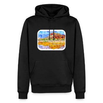 Marrakesch Marokko Aquarell Skizze gezeichnet Paintin - Männer Premium Bio Hoodie - Schwarz - Vorne - Nico (187cm)