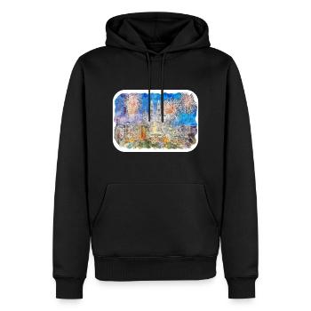 Malaisie Aquarelle Esquisse Dessinée à la Main Illustration - Sweat à capuche Premium bio Homme - noir - Devant - Nico (187cm)