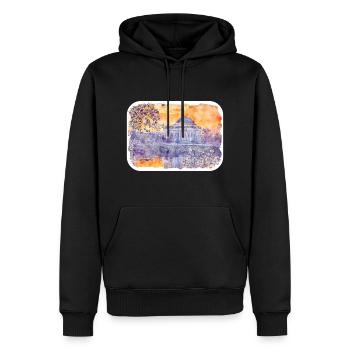 USA Aquarellskizze Handgezeichnete Illustration - Männer Premium Bio Hoodie - Schwarz - Vorne - Nico (187cm)