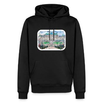 Autriche Aquarelle Esquisse Dessinée à la main Illustration - Sweat à capuche Premium bio Homme - noir - Devant - Nico (187cm)