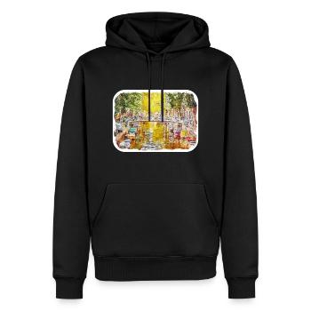Niederlande Aquarell Skizze gezeichnete Illustration - Männer Premium Bio Hoodie - Schwarz - Vorne - Nico (187cm)